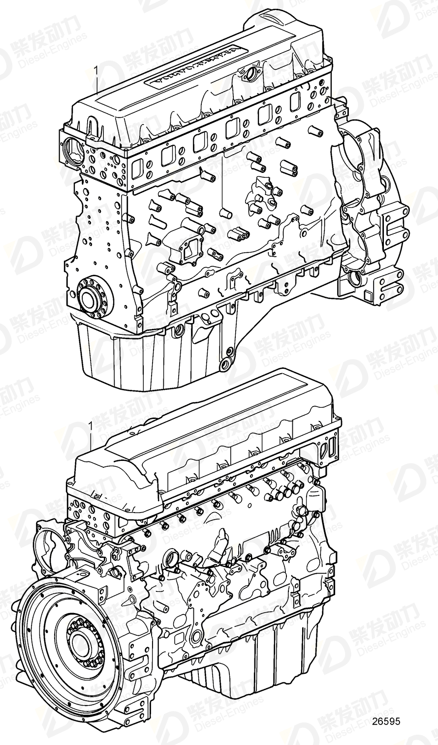 volvo penta Longblock 3801665 Drawing